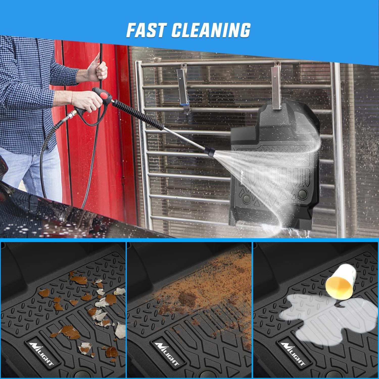 imageNilight TPE Floor Mats for Ford F150 F150 Lightning SuperCrew Cab Bucket Seats 2015 2016 2017 2018 2019 2020 2021 2022 2023 2024 2025 All Weather Custom Fit Heavy Duty Floor Liners