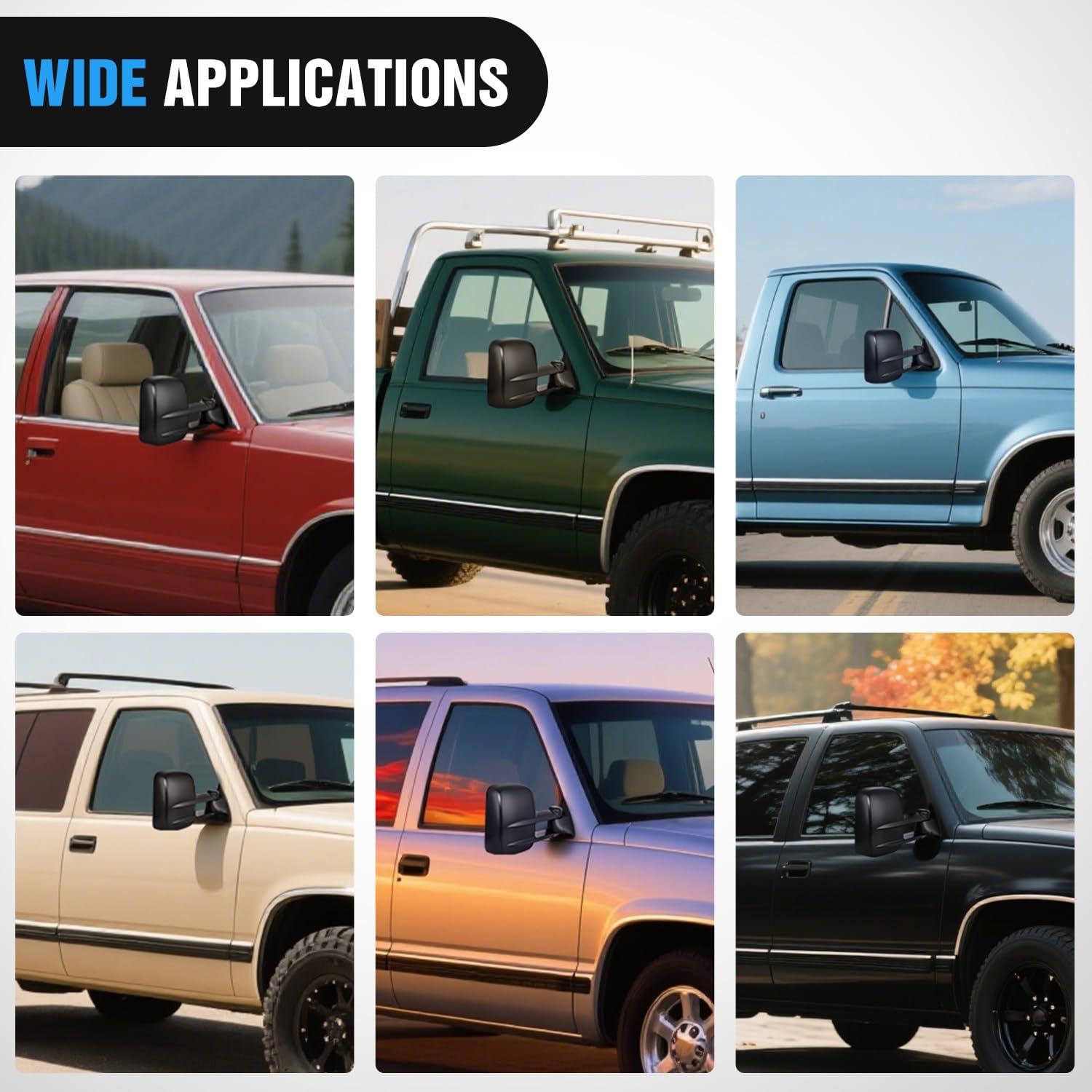 imageNilight Towing Mirrors Manual Adjusted Flat Convex Glass Telescoping Folding Compatible With 19992002 Chevy Silverado GMC Sierra 1500 2500 3500 Suburban Tahoe Avalanche Yukon19881998 ChevyGMC CK