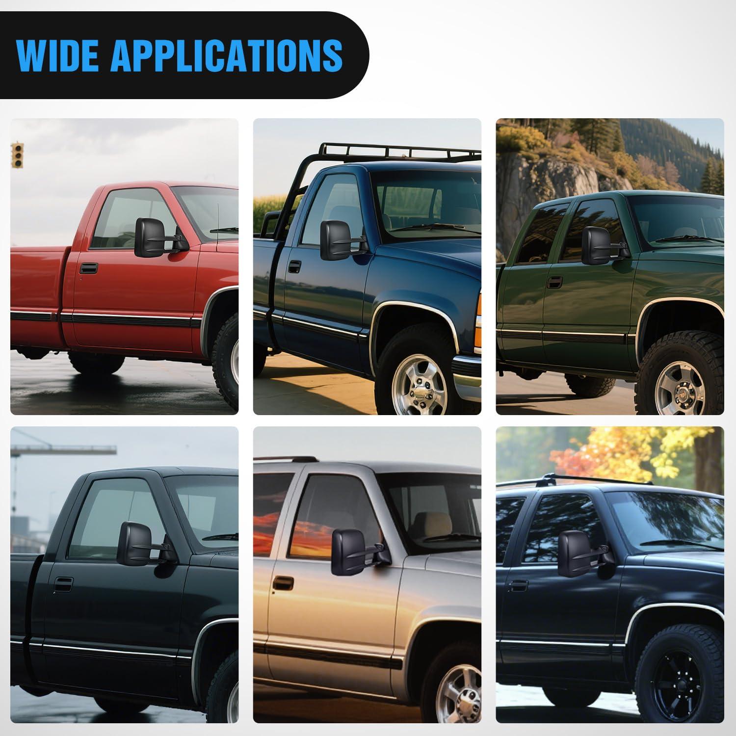 imageNilight Towing Mirrors Manual Adjusted Flat Convex Glass Telescoping Folding Compatible With 19992002 Chevy Silverado GMC Sierra 1500 2500 3500 Suburban Tahoe Avalanche Yukon19992002 ChevyGMC