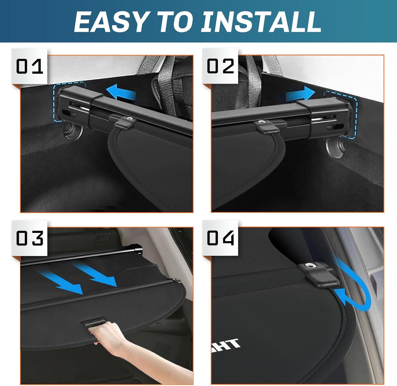 imageNilight Trunk Cargo Cover for Nissan Rogue 2014 2015 2016 2017 2018 2019 2020 Retractable Security Shade Rear Cargo Cover with Trunk Storage Net20212025 Nissan Rogue