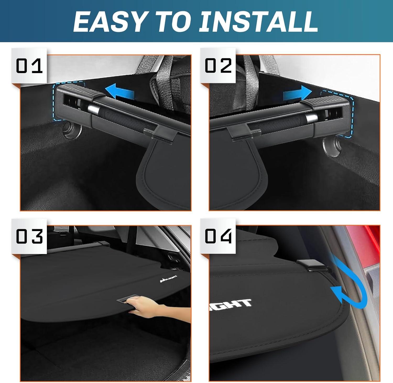 imageNilight Trunk Cargo Cover for Toyota RAV4 Accessories 2019 2020 2021 2022 2023 2024 2025 Retractable Security Shade Rear Cargo Cover with Trunk Storage Net 1Pack20192023 Jeep Cherokee