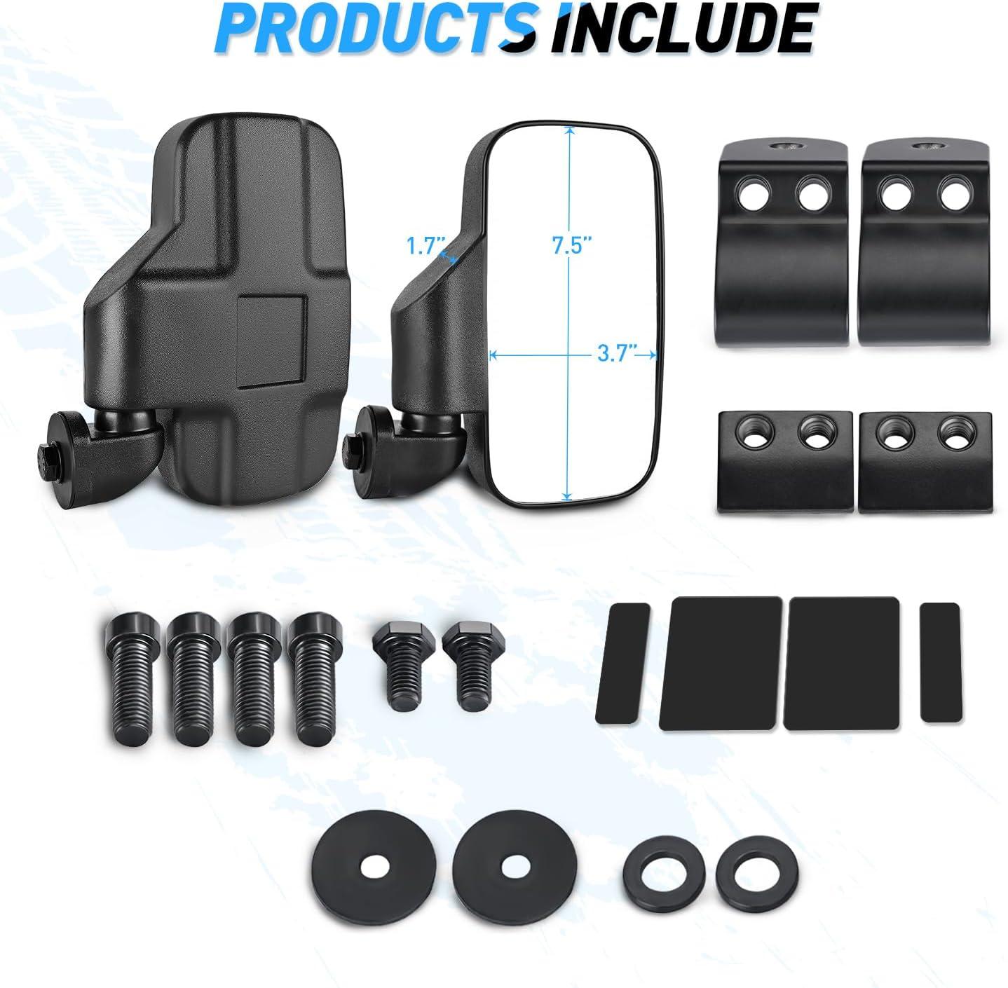 imageNilight UTV Side Mirrors Aluminum X3 Rear View Mirror Compatible with 2016 2017 2018 2019 2020 2021 2022 2023 Can Am Maverick X3 TurboDS MR RS Turbo R Max 1000Side Mirror20152023 Polaris Ranger Pro Fit