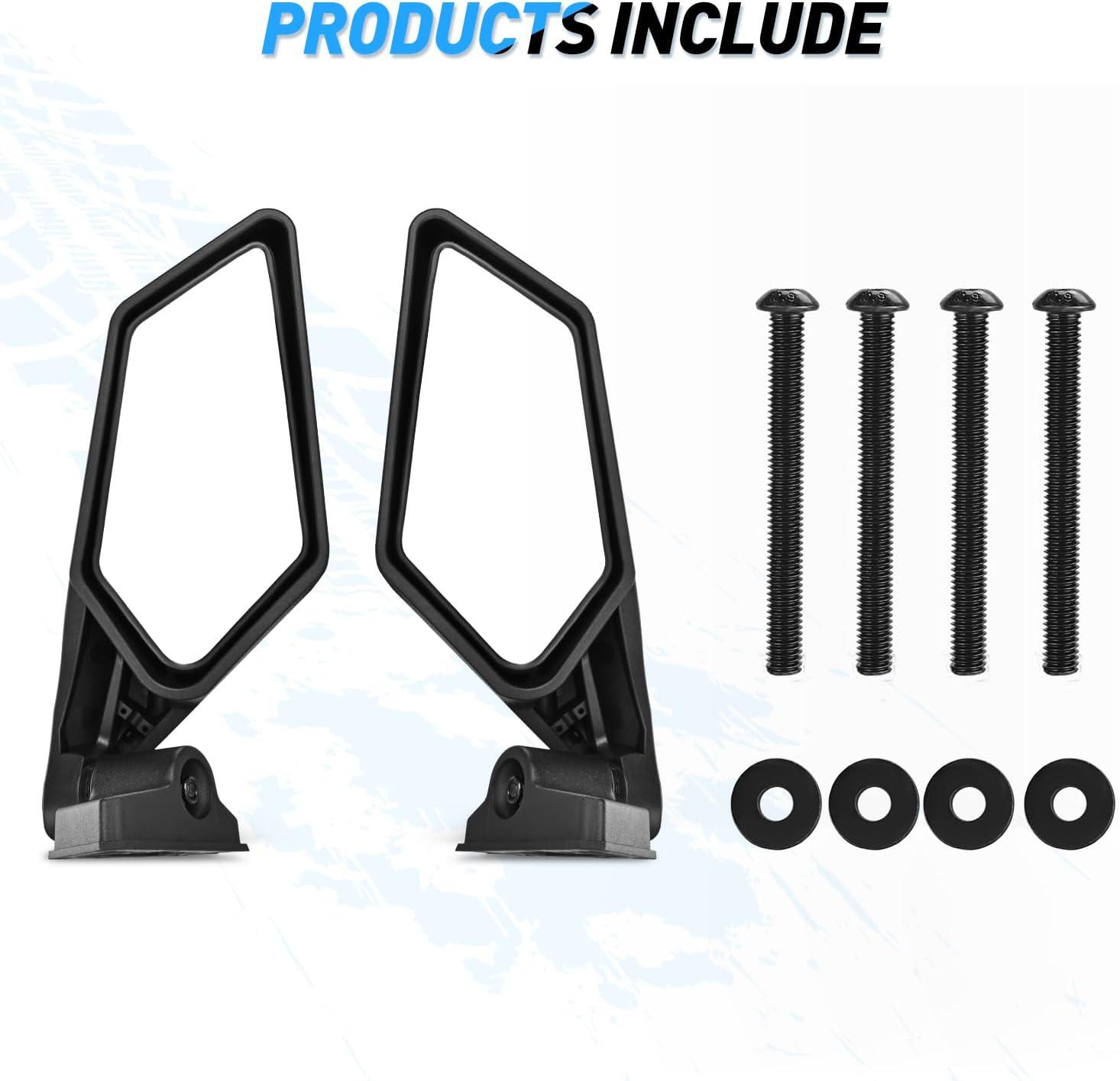 imageNilight UTV Side Mirrors Aluminum X3 Rear View Mirror Compatible with 2016 2017 2018 2019 2020 2021 2022 2023 Can Am Maverick X3 TurboDS MR RS Turbo R Max 1000Side Mirror20162023 Maverick X3Aluminum