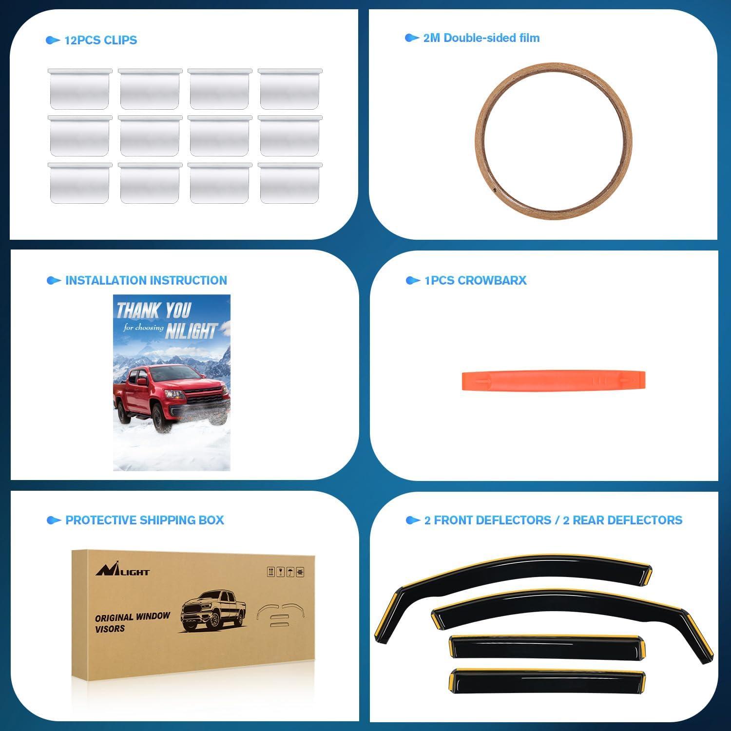 imageNilight Window Visor Compatible with GMC Terrain 2018 2019 2020 2021 2022 2023 2024 Vent Window VisorsRain Guards Acrylic4pcs