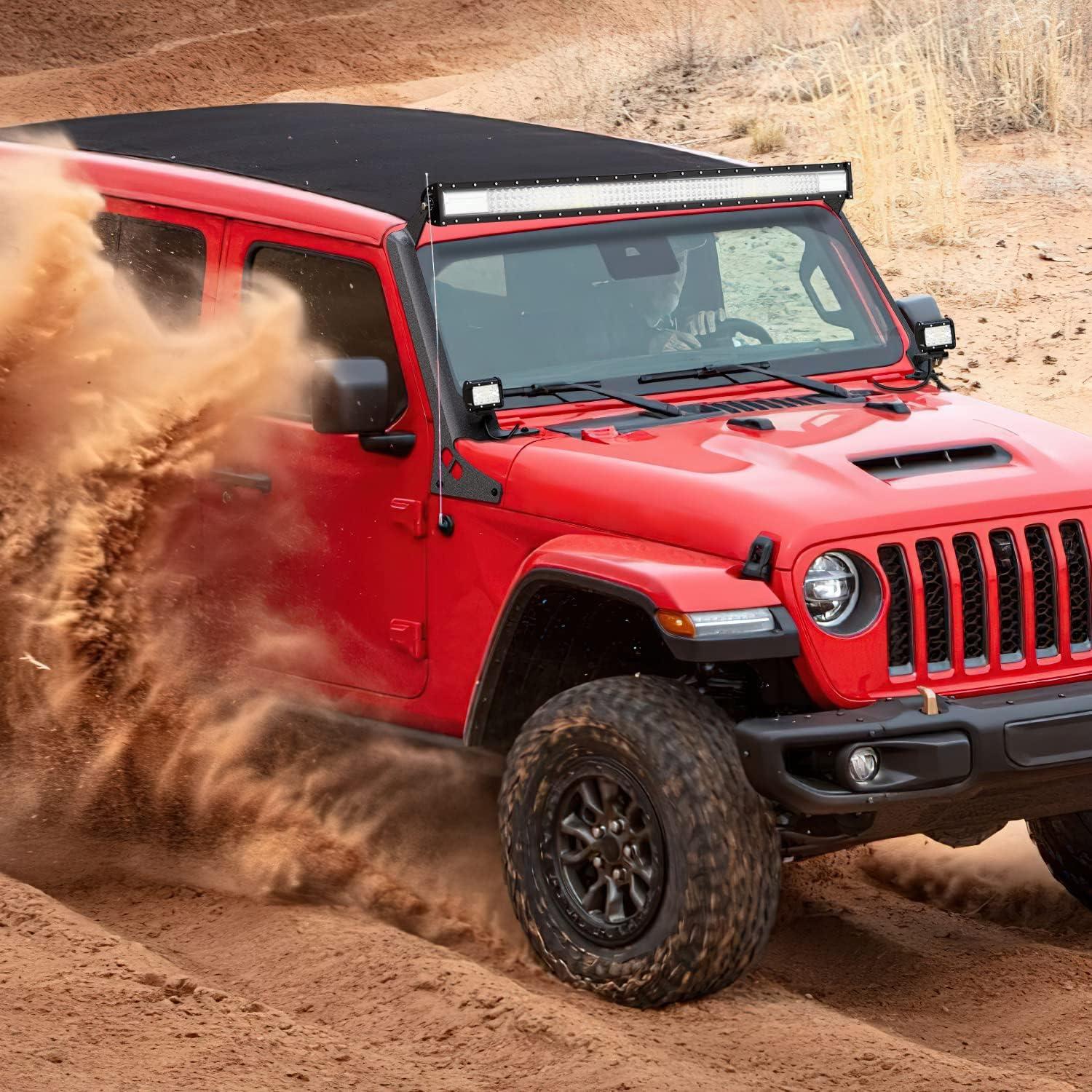 imageNilight Windshield Frame Mounting Bracket for 50 Inch LED Light Bar on Wrangler JK 20072017For 20182024 JL JLU wAPillar