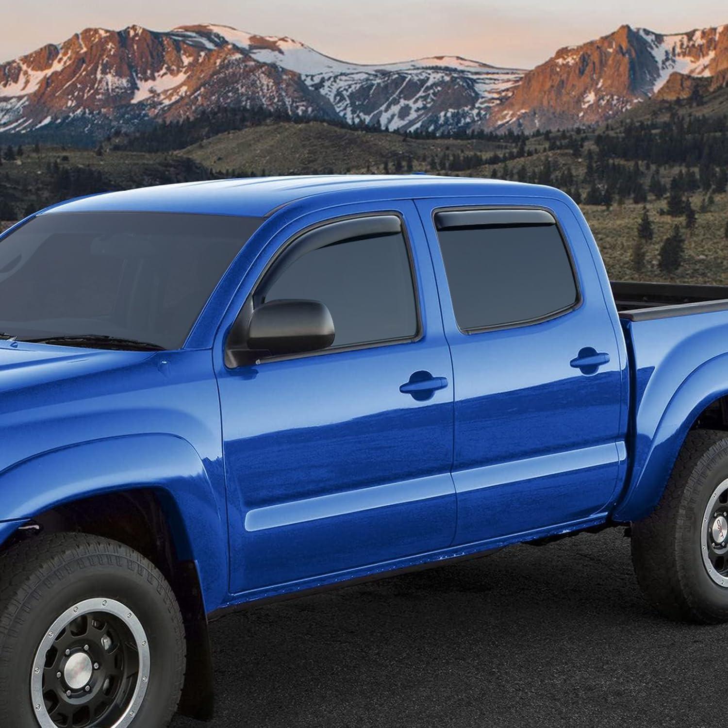 imageNilight in Channel Rain Guards for Tacoma 2005 2006 2007 2008 2009 2010 2011 2012 2013 2014 2015 Double Cab Original Window Deflectors Vent Window Visors4PCSTacoma 20052015 Double Cab