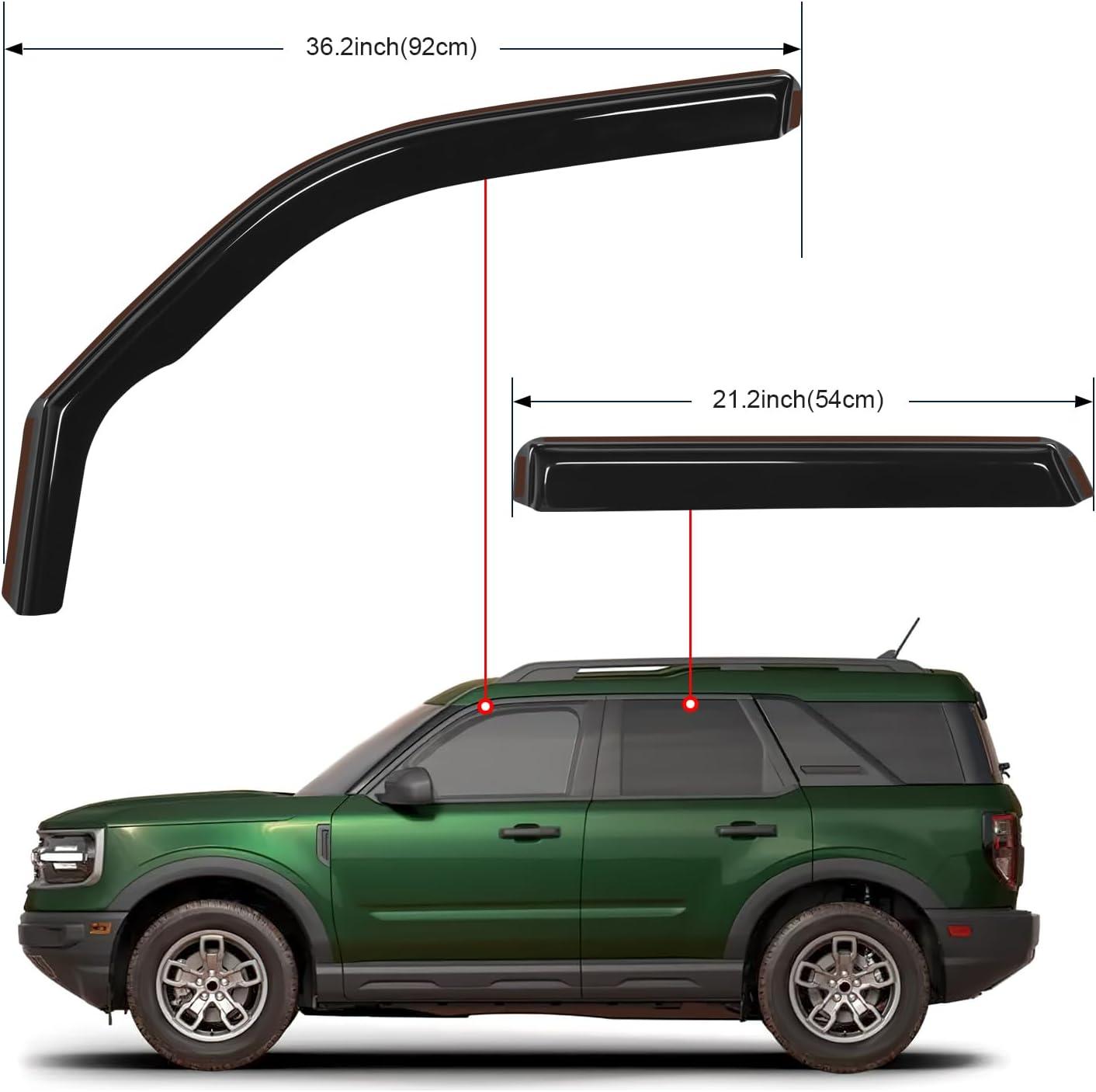 imageNilight in Channel Window Deflectors for Ford Explorer 2011 2012 2013 2014 2015 2016 2017 2018 2019 Vent Window VisorsRain Guards4PCSFord Bronco Sport 20212024