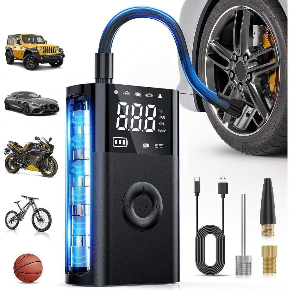 imageNilight  50057A Digital Tire Inflator Deflator with Pressure Gauge 250 PSI Air Chuck and Compressor Accessories with Rubber Hose and Quick Connect Coupler for 01 Display Resolution2x Faster Tire Inflator