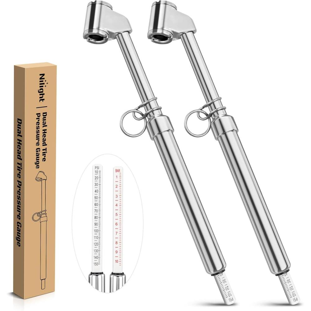 imageNilight  50057A Digital Tire Inflator Deflator with Pressure Gauge 250 PSI Air Chuck and Compressor Accessories with Rubber Hose and Quick Connect Coupler for 01 Display Resolution2pc Tire Pressure Gauge