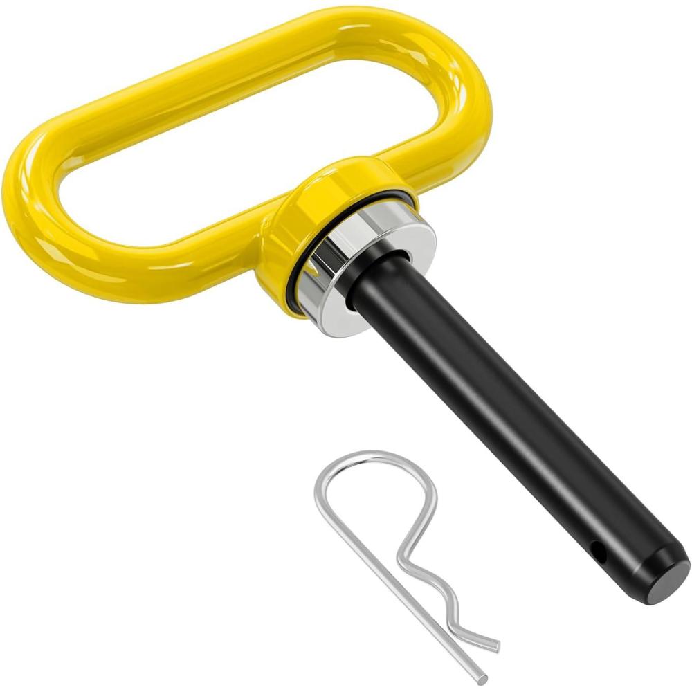 imageNilight 12 Inch Diameter Heavy Duty Ultra Strong Neodymium Magnet Trailer Hitch Pin Green for Lawn Mower Tractor Towing Cargo ATV Trailer12 Inch Trailer Hitch PinYellow