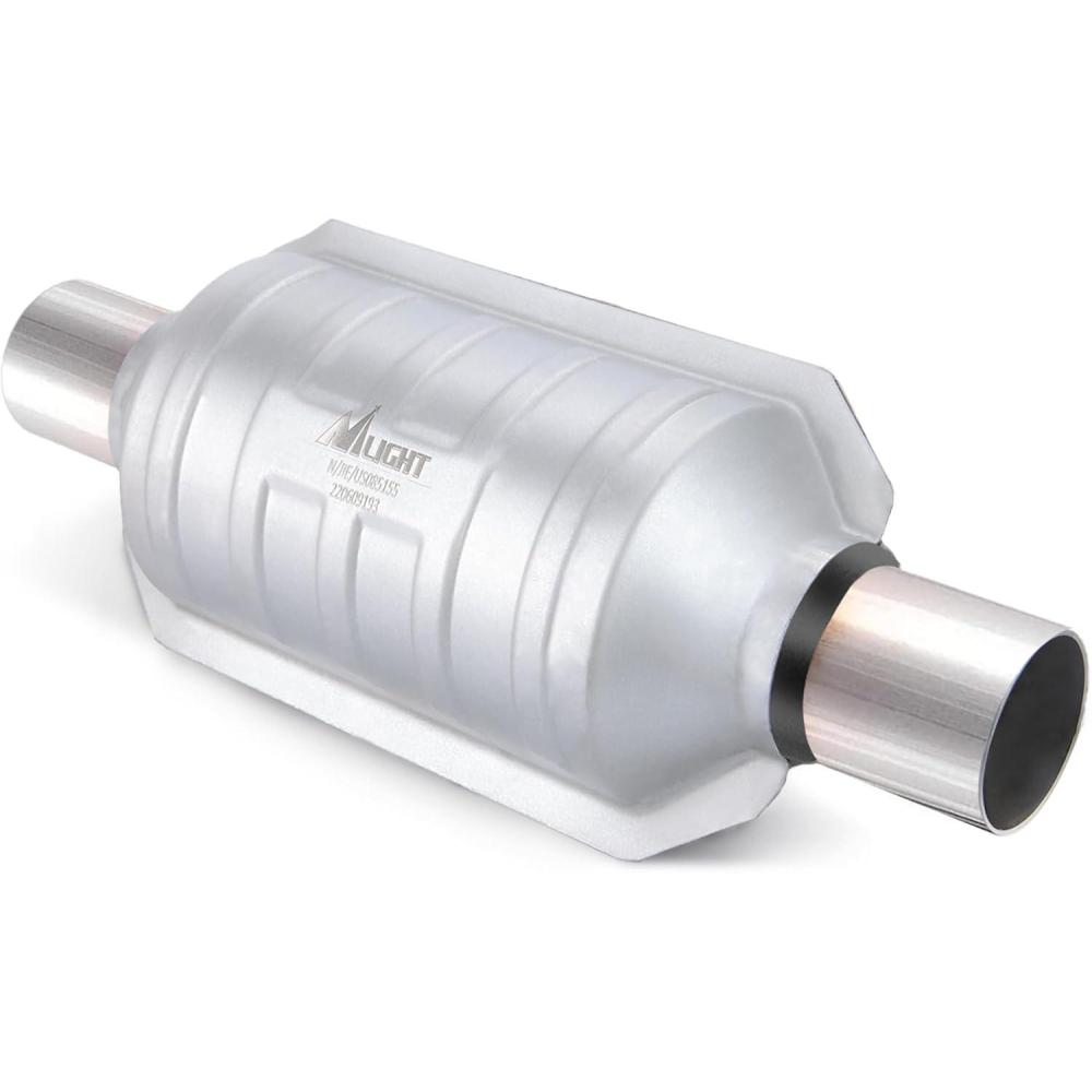 imageNilight 25 InletOutlet Catalytic Converter with O2 Port for Chevy Silverado Tahoe Suburban GMC Sierra Yukon CanyonDodge Ram Durango DakotaFord F150 E150 E250 E350 RangerJeep Cherokee Wrangler225 inch