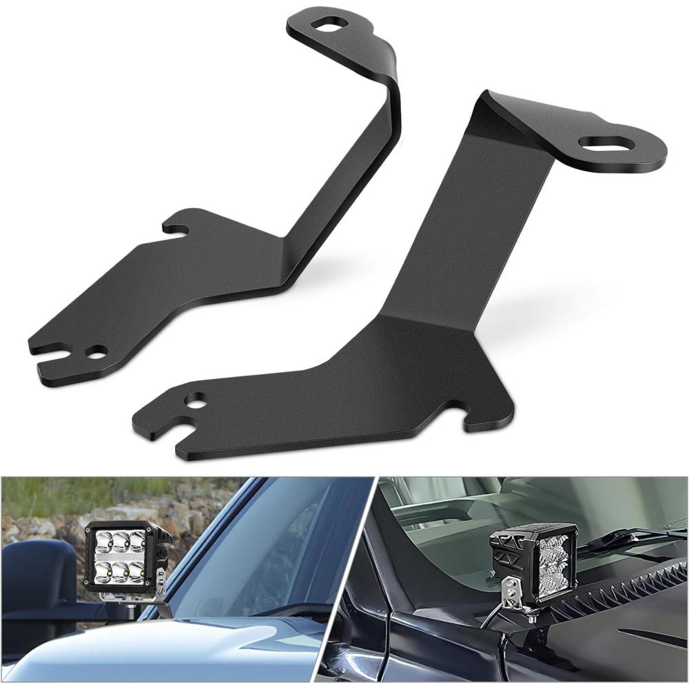 imageNilight 2PCS Lower Windshield Hinge Mounting Brackets APillar Brackets for Offroad LED Fog Light Pods for 2021 2022 2023 2024 Ford BroncoFor ChevyGMC 19992006