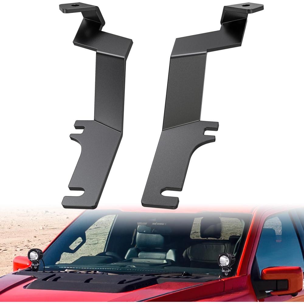 imageNilight 2PCS Lower Windshield Hinge Mounting Brackets APillar Brackets for Offroad LED Fog Light Pods for 2021 2022 2023 2024 Ford BroncoFor F150 Raptor 20152018