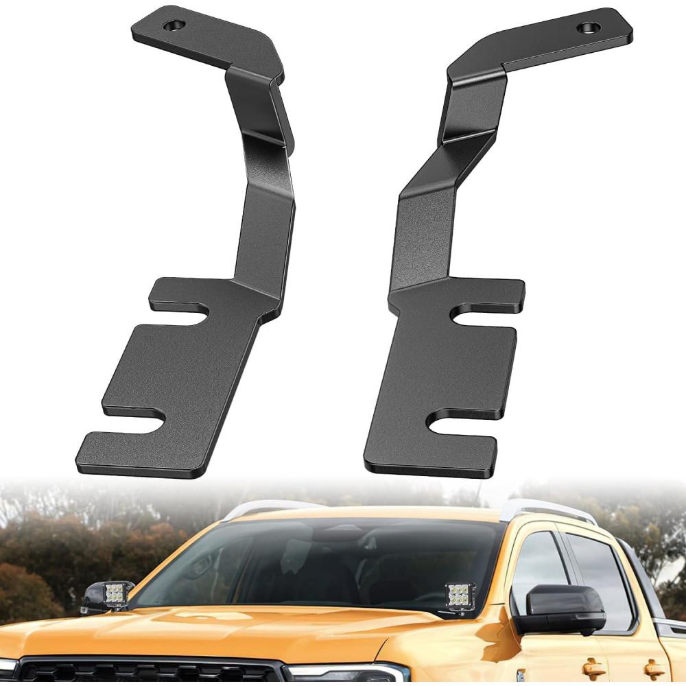 imageNilight 2PCS Lower Windshield Hinge Mounting Brackets APillar Brackets for Offroad LED Fog Light Pods for 2021 2022 2023 2024 Ford BroncoFor Ford Ranger 20192023