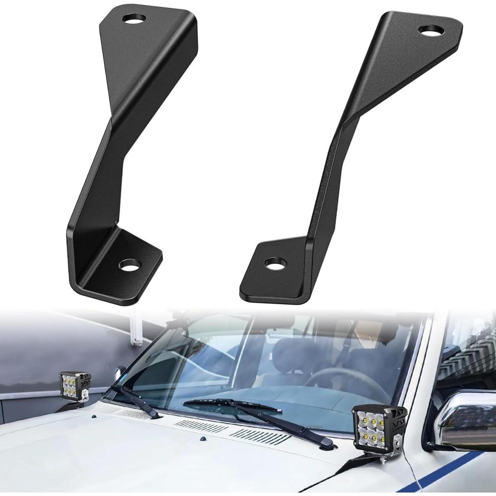 imageNilight 2PCS Lower Windshield Hinge Mounting Brackets APillar Brackets for Offroad LED Fog Light Pods for 2021 2022 2023 2024 Ford BroncoFor Toyota 19891995