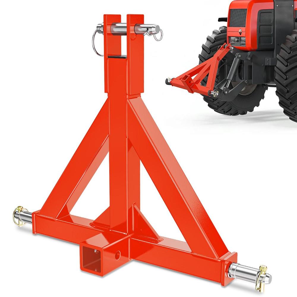 imageNilight 3 Point 2quot Trailer Hitch Receiver Category 1 Heavy Duty Tractor Drawbar Adapter Compatible with Kubota Bx John Deere Nortrac Kioti Yanmar Cat Orange