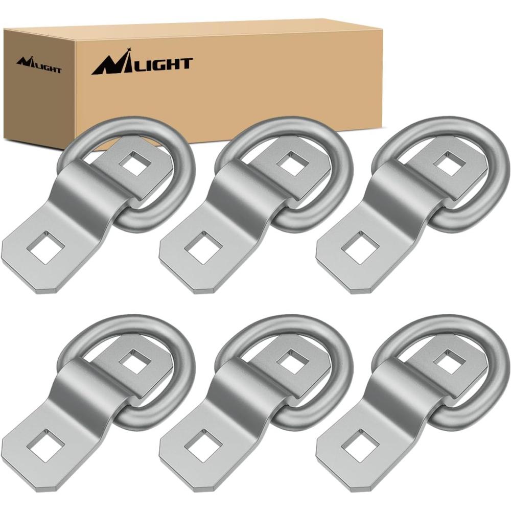 imageNilight 6Pcs 38 DRings Heavy Duty Truck Tie Down Anchors Steel 6000 Pound Tie Down Rings Hooks Loads on Trucks Trailers Boats RV Campers Vans Kayaks Motorcycles Deliveries ATVsSilver38 6Pcs Sliver