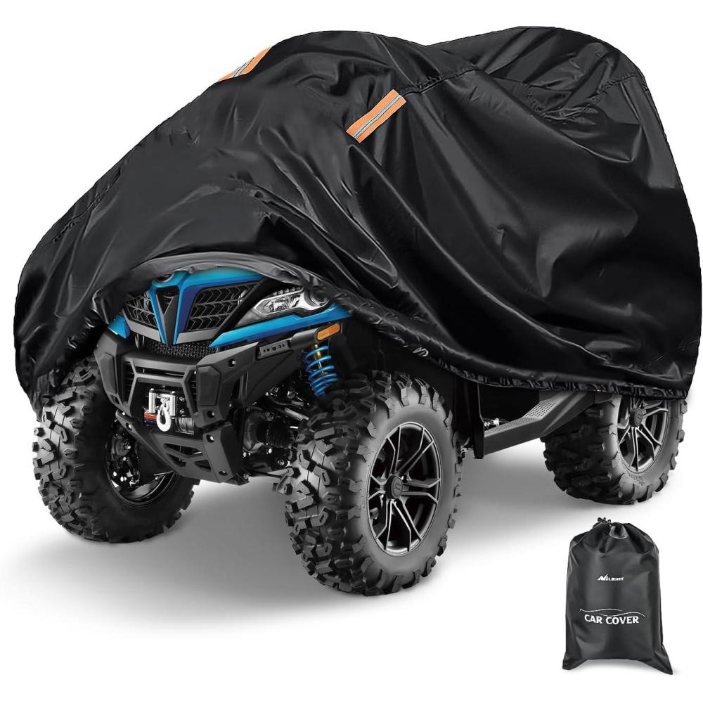 imageNilight ATV Cover Waterproof 420D Heavy Duty Ripstop Material 4 Wheeler Quad Cover All Season Weather UV Protection for Kawasaki Yamaha Polaris Suzuki HondaBlack XXXLXXL  86L x 38W x 48H