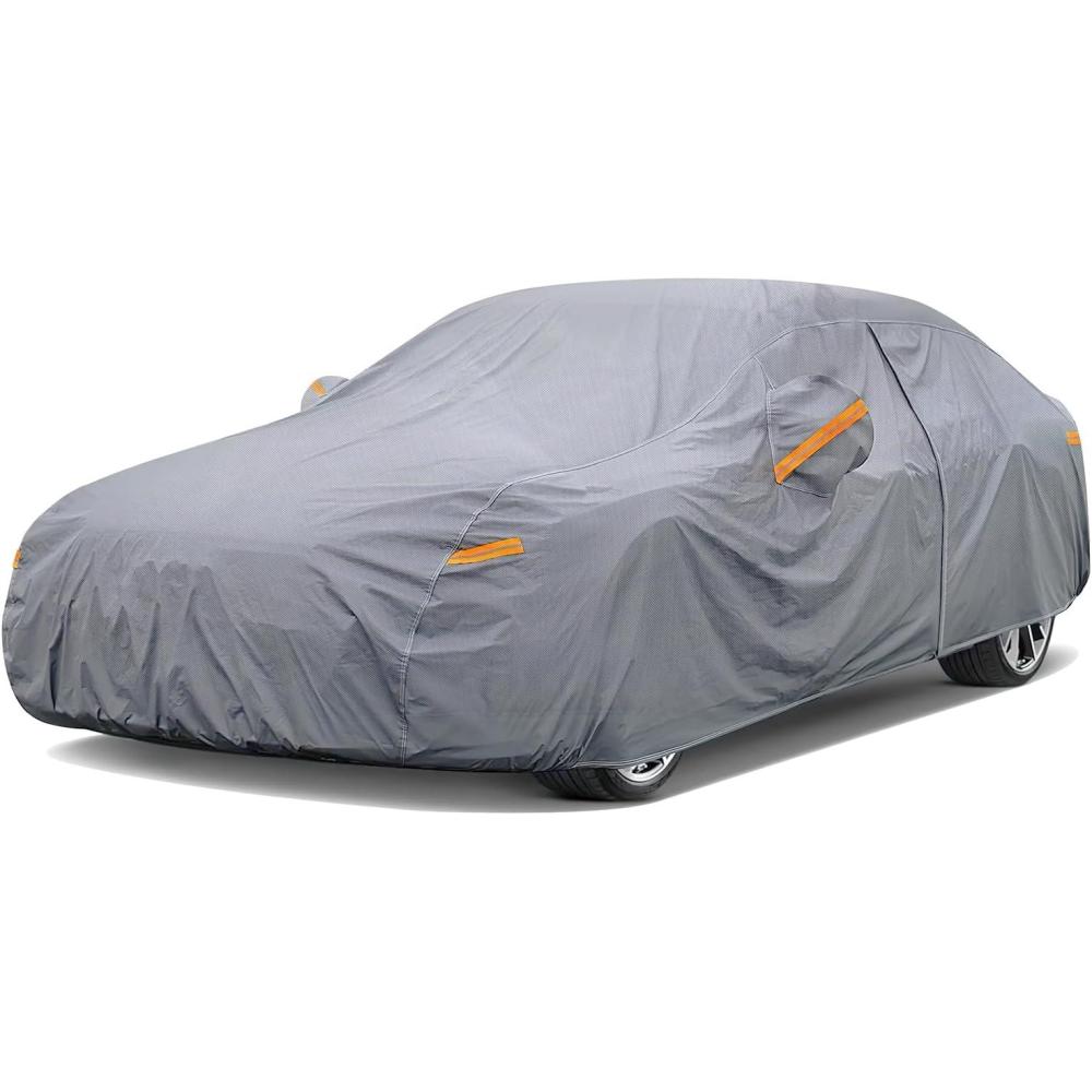 imageNilight Car Cover Waterproof All Weather for Truck Heavy Duty Outdoor Rain Sun UV Protection With Zipper Cotton Extra Thick Universal Fit Up to 210quot Max Cab Length 126quotA1 Fit SedanLength 178 To 185