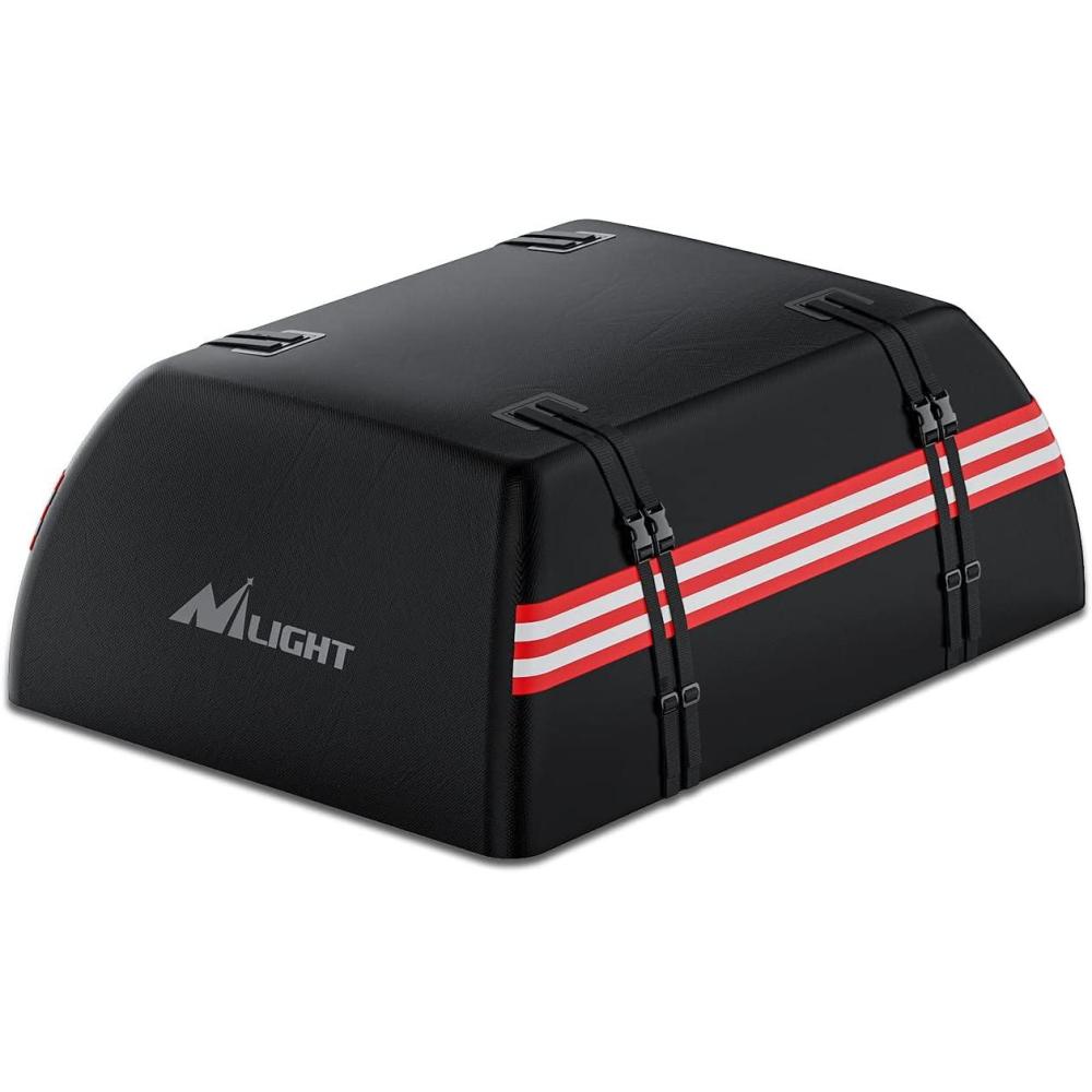 imageNilight Car Roof Bag 21 Cubic Feet Waterproof Rooftop Cargo CarrierSuitable for All Vehicle withWithout Rack  Waterproof ZipReflective StripAntiTear 840D PVC with AntiSlip Mat15 Cubic Feet