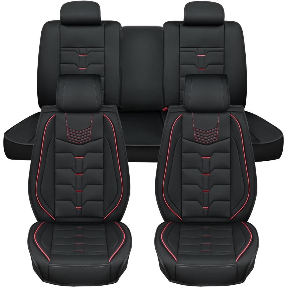 imageNilight Car Seat Covers Custom Fit 20052024 Toyota Tacoma Double Extended Crew Cab Waterproof Leather Cushion Full Set with Split Bench 4060 for SR5 TRD Sport LimitedFull Sets 5 Seat