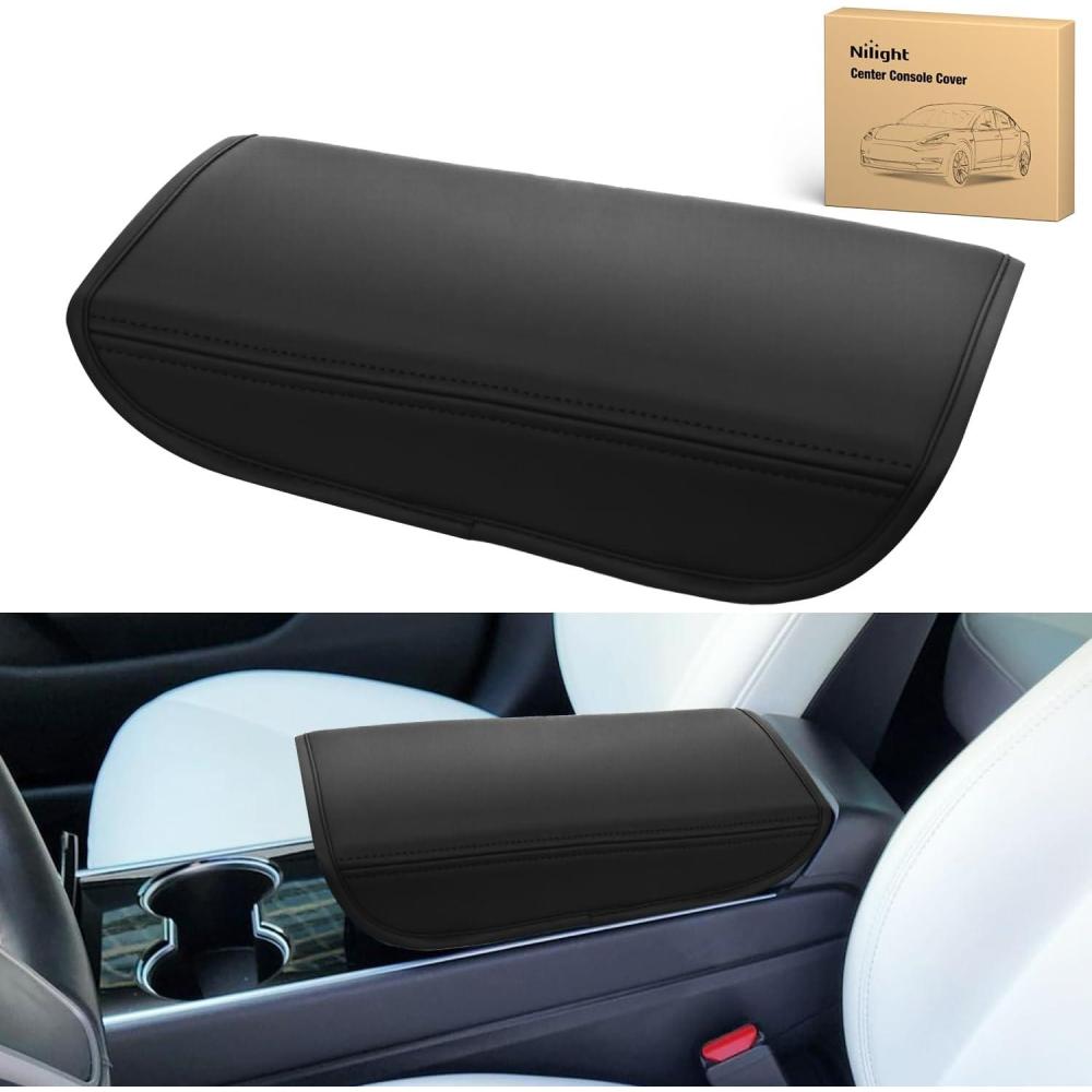 imageNilight Center Console Cover Compatible with 20112019 Ford Explorer PVC Leather Armrest Cover for Car Middle Center Console Cushion Pad Waterproof Console Covers Car Armrest Box Cover BlackTesla Model 3Y 20172023