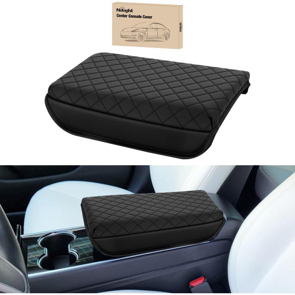 imageNilight Center Console Cover Compatible with 20112019 Ford Explorer PVC Leather Armrest Cover for Car Middle Center Console Cushion Pad Waterproof Console Covers Car Armrest Box Cover BlackTesla Model 3Ynot fit 2024