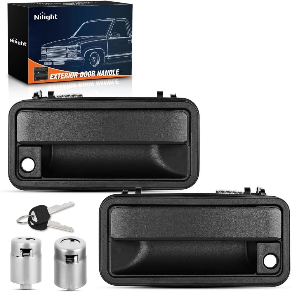 imageNilight Exterior Front Left Right Car Door Handle with Keyhole Fit for 1999 00 01 02 03 04 05 06 07 Cadillac Escalade Chevy Avalanche Silverado Tahoe GMC Sierra Yukon Denali Replaces150349851503498619881994 Chevy GMC Yukon