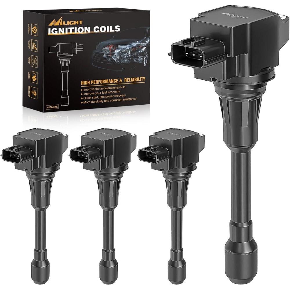 imageNilight Ignition Coil Packs Set of 4 Fit UF651 for Hyundai KIA 2011 2012 2013 2014 2015 2016 17 18 19 2020 Tucson Elantra Soul FORTE 18 20L OE 5C1861 C1804 1788511 273002E000 2pin Ignition CoilsFit Nissan 20072018