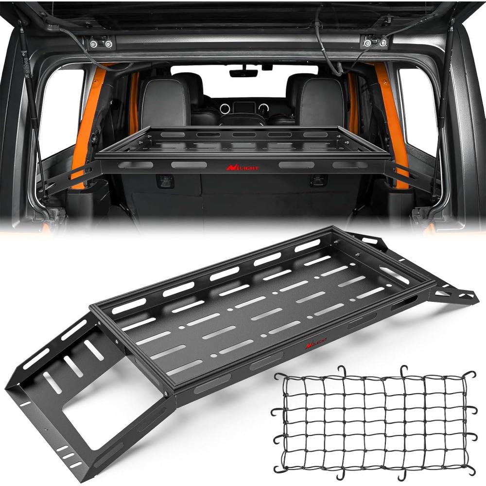 imageNilight Interior Storage Rear Trunk Cargo Rack Basket Tray Interior Storage Luggage Carrier for 20072025 Wrangler JK JKU ampamp JL JLU Unlimited 4Door Hardtops