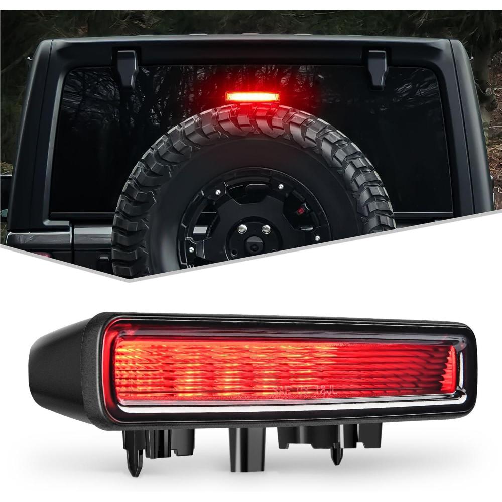imageNilight JK Tail Light LED Red Running Stop Brake Turn Signals Lights White Reverse Back Up DOT APPROVED Smoked Lens Taillight Compatible with 20072018 Wrangler JKUJL 20182025 Third Brake Light