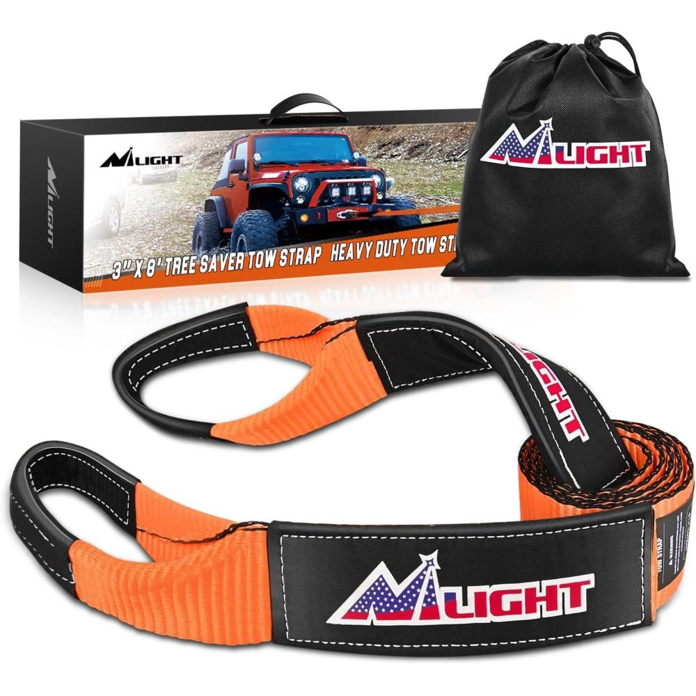 imageNilight Kinetic Recovery Rope 33000 LBS 1quot x 30ft Snatch Strap Heavy Duty Offroad Towing Starp Kit Vehicle Recovery kit for UTV ATV SUV Truck Car Jeep Tractor3in x 8ft Tow Strap