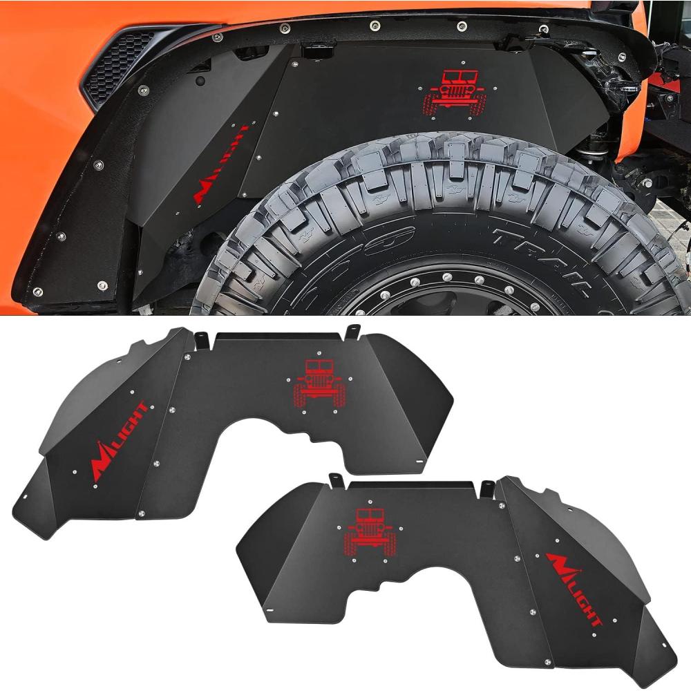 imageNilight Rear Inner Fender Liners Steel Wheel Cover Fit for 20072018 Wrangler JK JKU 4WD 4Door2Door Unlimited Bolton Style Fender Flares Splash Guards2Pcs Front JL 20182025