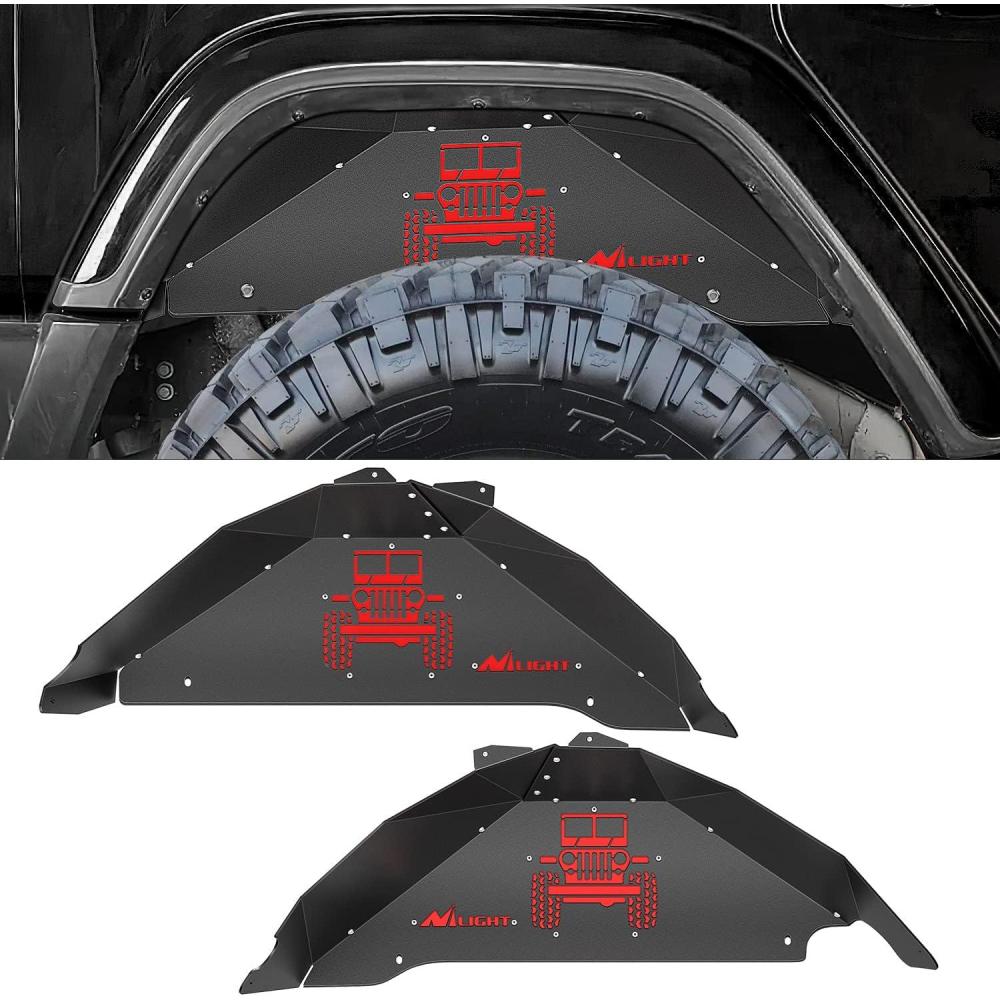 imageNilight Rear Inner Fender Liners Steel Wheel Cover Fit for 20072018 Wrangler JK JKU 4WD 4Door2Door Unlimited Bolton Style Fender Flares Splash Guards2Pcs Rear JK 20072018