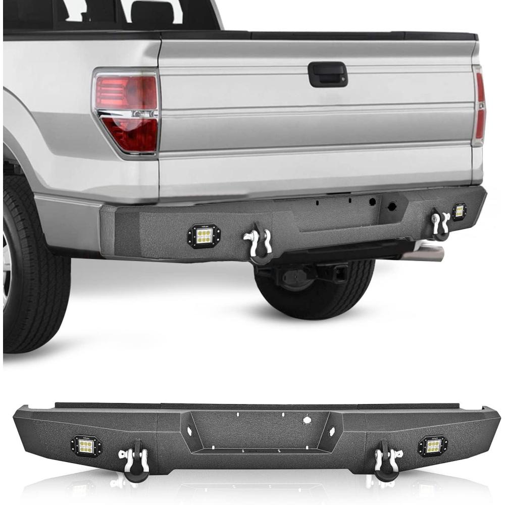 imageNilight Rear Step Bumper Compatible with 2020 2021 2022 2023 2024 2025 Gladiator JT Super Duty Pickup Truck Bumper with LED Lights Sensor Holes and DringsRear Bumper