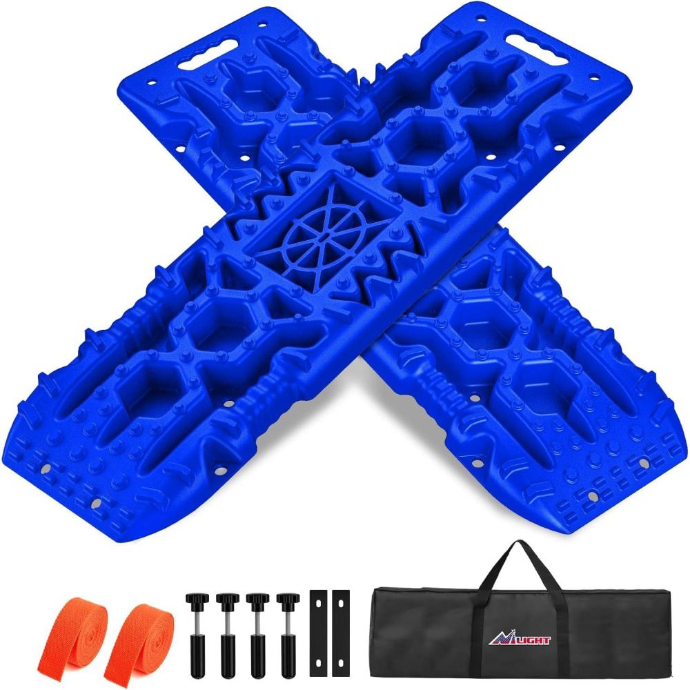 imageNilight Recovery Offroad Traction Boards Mini Short Emergency Tire Tracks Mats For 4WD 4X4 ATV UTV on Mud Sand Snow 2PCS RedBlue