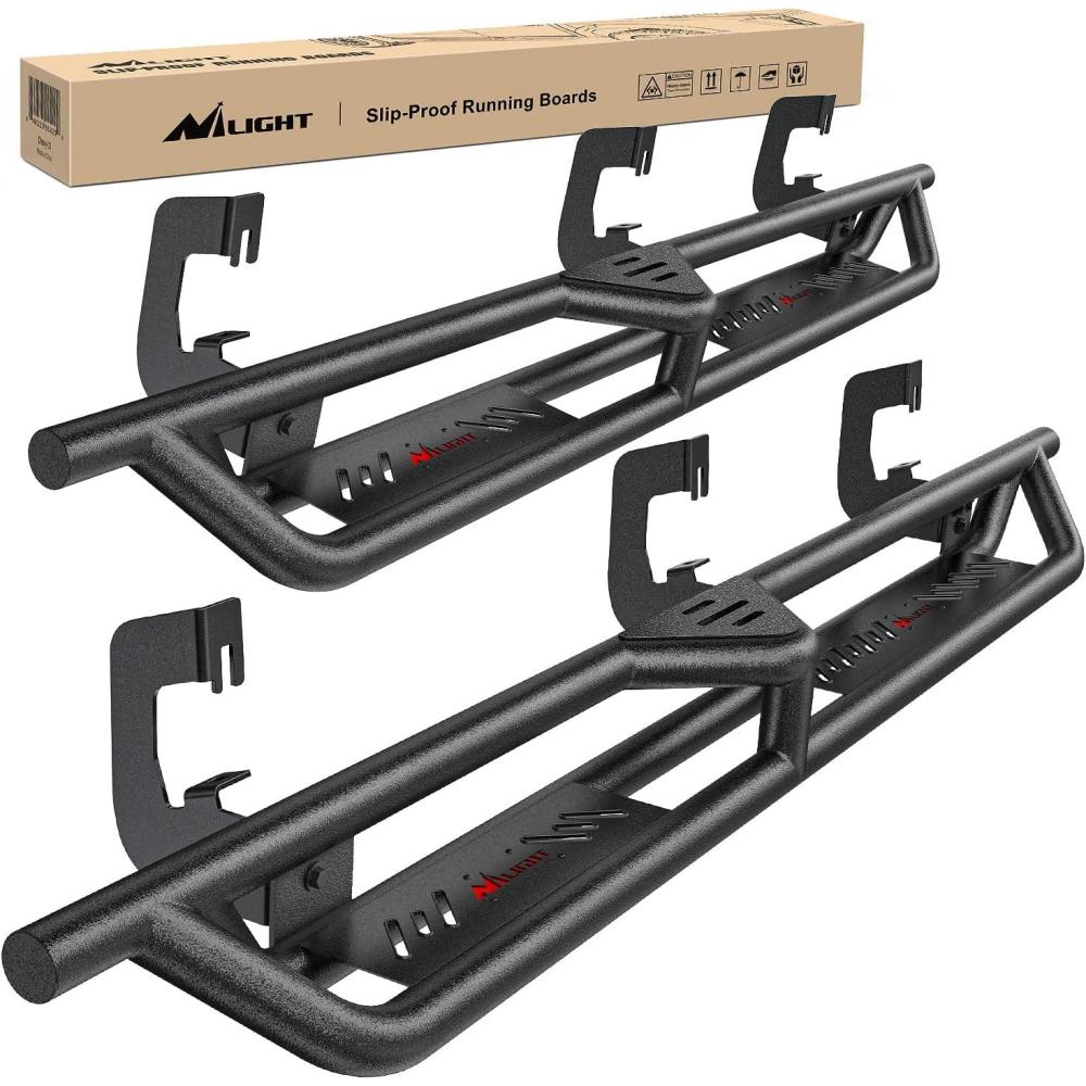 imageNilight Running Boards for 20072018 Chevy SilveradoGMC Sierra 150020072019 Chevy SilveradoGMC Sierra 2500HD 3500HD Extended DualStageTextured Powder Coated Side Step Nerf Bars20072018 Double Cab ChevyGMC
