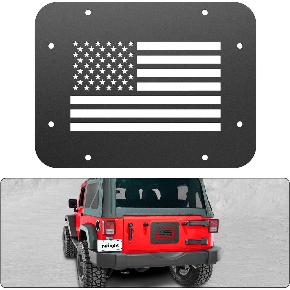 imageNilight Spare Tire Carrier Delete Filler Plate Tailgate VentPlate Cover Exterior Accessories for 20072017 Wrangler JK ampamp Unlimited