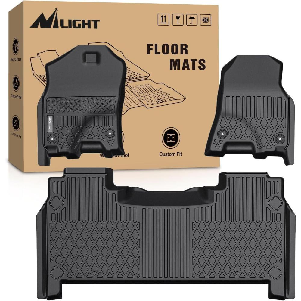 imageNilight TPE Floor Mats for 2019 2020 2021 2022 2023 2024 Dodge Ram 1500 New Body Crew Cab with Rear Storage BoxAll Weather Custom Fit Heavy Duty Floor Liners20192024 New Body with Storage Box