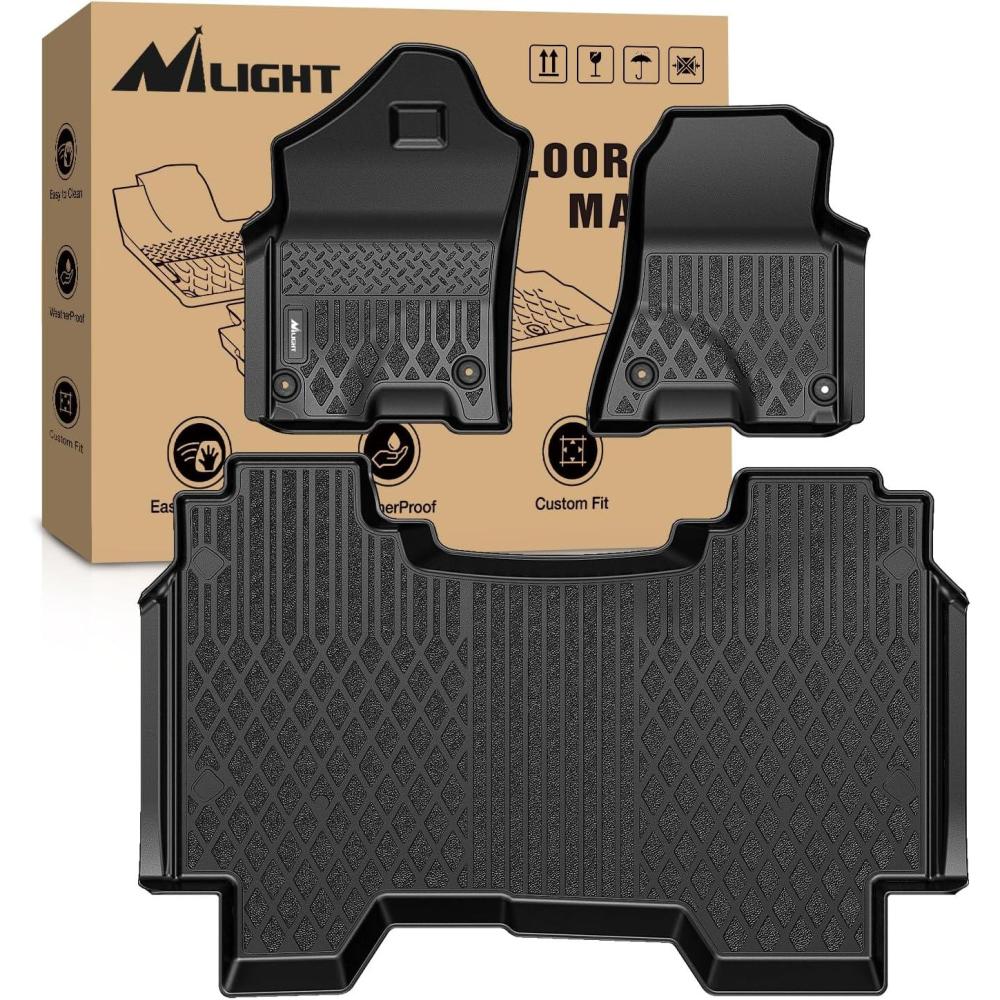 imageNilight TPE Floor Mats for 2019 2020 2021 2022 2023 2024 Dodge Ram 1500 New Body Crew Cab with Rear Storage BoxAll Weather Custom Fit Heavy Duty Floor Liners20192025 New Body without Storage Box