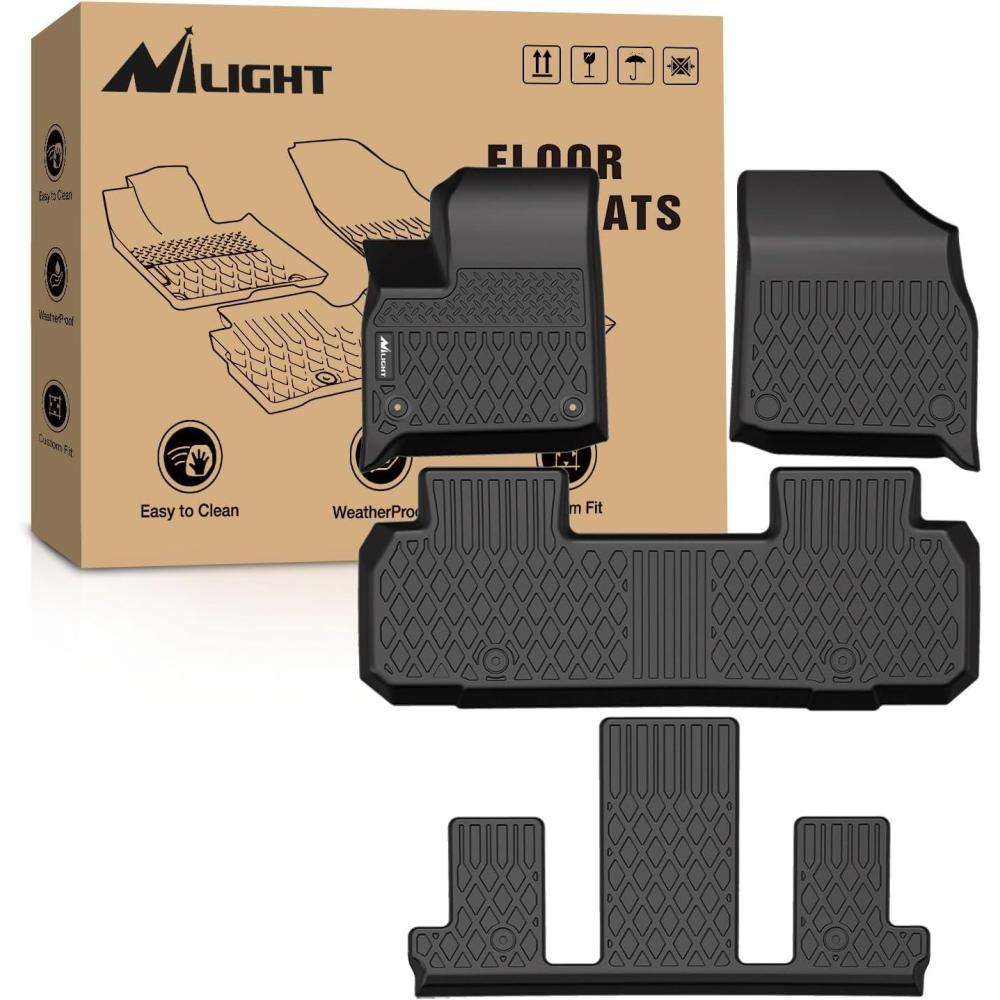 imageNilight TPE Floor Mats for 2021 2022 2023 2024 2025 Chevy Chevrolet Tahoe GMC Yukon Cadillac Escalade Bench Seating All Weather Custom Fit Heavy Duty Floor Liners20182025 Chevy Traverse Bucket Seat
