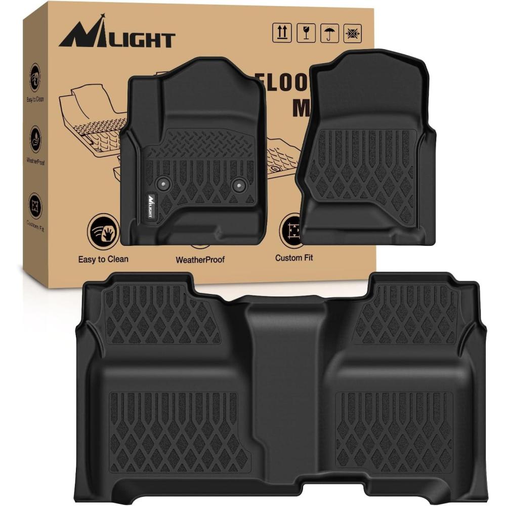imageNilight TPE Floor Mats for 2021 2022 2023 2024 2025 Chevy Chevrolet Tahoe GMC Yukon Cadillac Escalade Bench Seating All Weather Custom Fit Heavy Duty Floor Liners20142018 Silverado GMC SierraCrew CabBucketSeat
