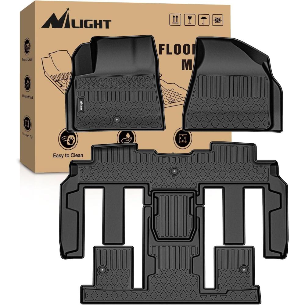 imageNilight TPE Floor Mats for 2021 2022 2023 2024 2025 Chevy Chevrolet Tahoe GMC Yukon Cadillac Escalade Bench Seating All Weather Custom Fit Heavy Duty Floor Liners20092017 Chevy Traverse