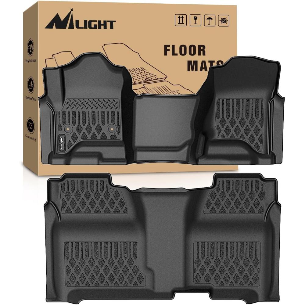imageNilight TPE Floor Mats for 2021 2022 2023 2024 2025 Chevy Chevrolet Tahoe GMC Yukon Cadillac Escalade Bench Seating All Weather Custom Fit Heavy Duty Floor Liners20142018 Silverado GMC SierraCrew CabBench Seat
