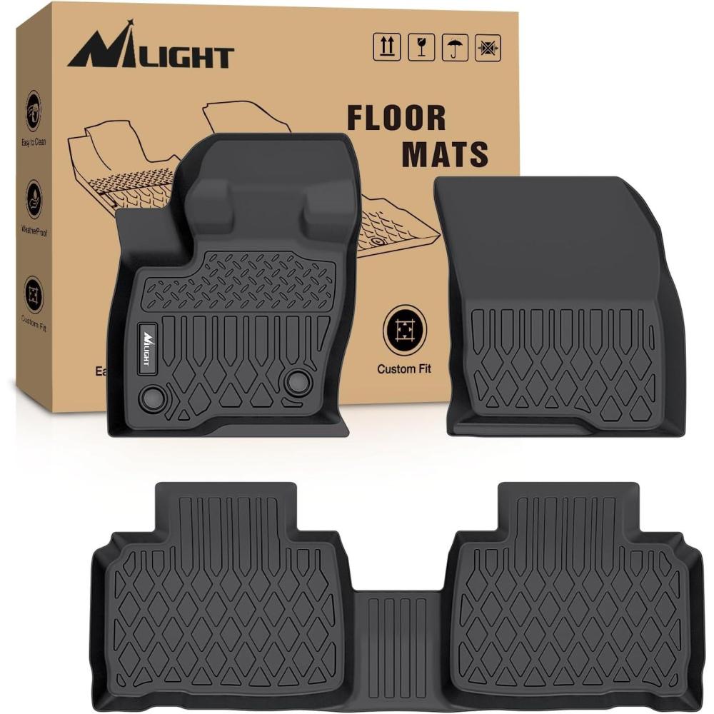 imageNilight TPE Floor Mats for Ford Edge 2015 2016 2017 2018 2019 2020 2021 2022 2023 2024 2025 All Weather Custom Fit Heavy Duty Floor Liners