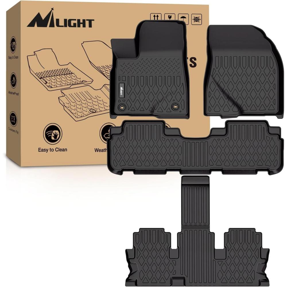 imageNilight TPE Floor Mats for Toyota Highlander wCenter Console 2020 2021 2022 2023 2024 2025 NOT fit Hybrid All Weather Custom Fit Heavy Duty Floor Liners20142019 Highlander