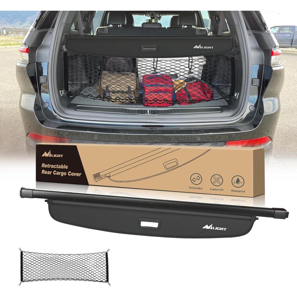 imageNilight Trunk Cargo Cover for Nissan Rogue 2014 2015 2016 2017 2018 2019 2020 Retractable Security Shade Rear Cargo Cover with Trunk Storage Net20212025 Jeep Grand Cherokee L