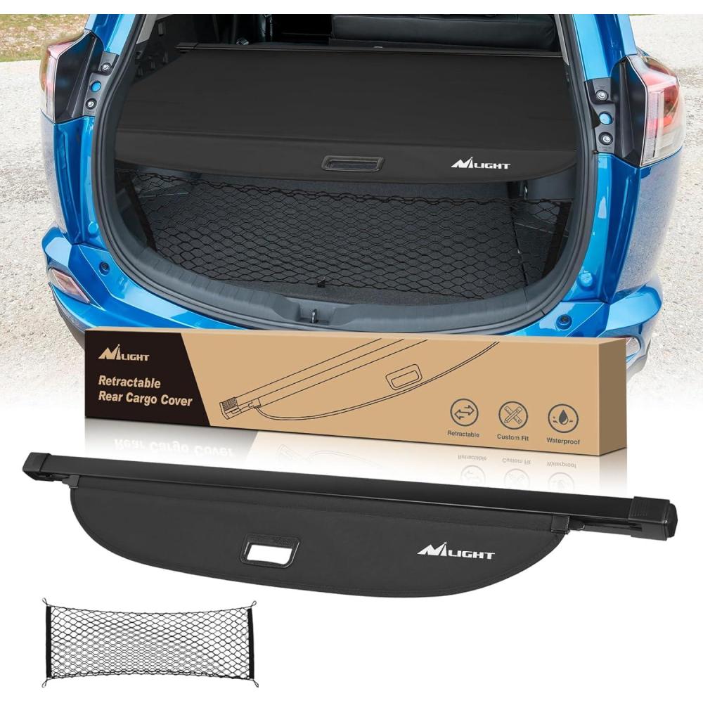 imageNilight Trunk Cargo Cover for Toyota RAV4 Accessories 2019 2020 2021 2022 2023 2024 2025 Retractable Security Shade Rear Cargo Cover with Trunk Storage Net 1Pack20132018 Toyota RAV4