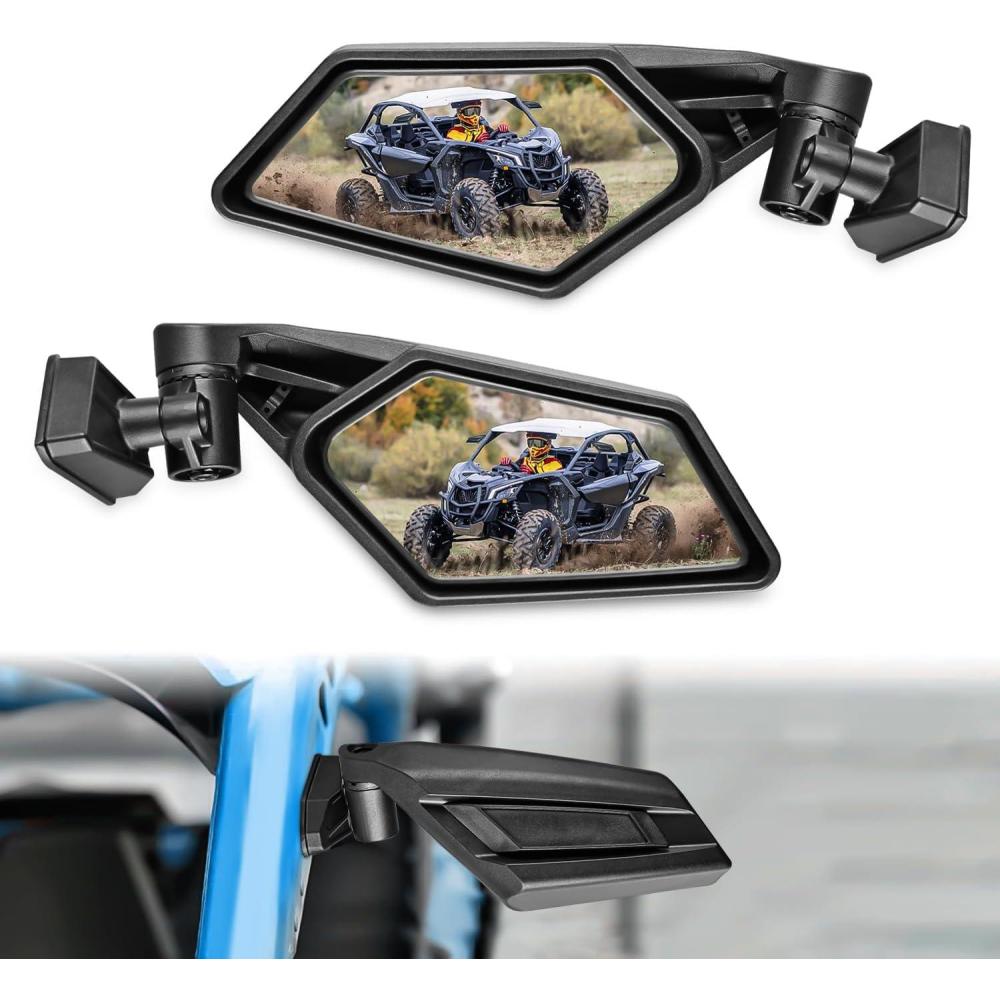 imageNilight UTV Side Mirrors Aluminum X3 Rear View Mirror Compatible with 2016 2017 2018 2019 2020 2021 2022 2023 Can Am Maverick X3 TurboDS MR RS Turbo R Max 1000Side Mirror20162023 Maverick X3Aluminum 360