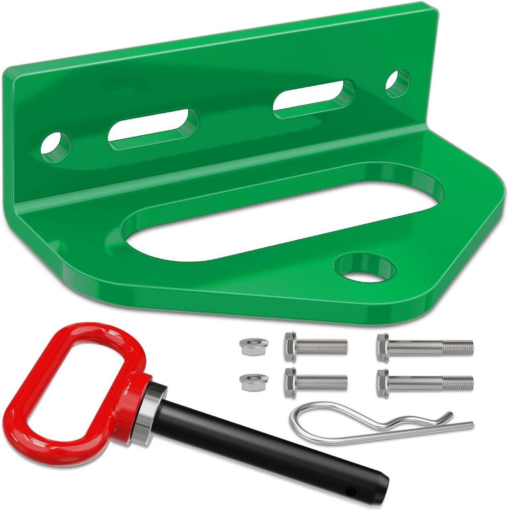 imageNilight Universal Heavy Duty Zero Turn Mower Trailer Hitch Kit Strong Neodymium Magnetic Pin with 4 Bolts 12 RClip Combo Pack Red 6mm ThickHeavy Duty Zero Turn Mower Trailer HitchGreen